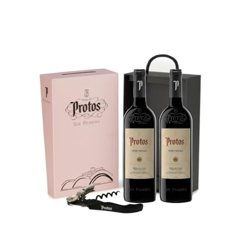 Protos Serie Privada Estuche Regalo 2 botellas 75 cl con descorchador | Vino Tinto Ribera del Duero - Variedad Tempranillo 100%