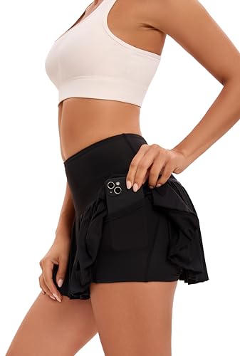 Yknktstc Women Tennis Skirt with Pocket Pleated Golf Skort Active Workout Running Athletic Shorts3