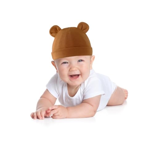 Infant Double Layer Bonnet Hat with Socks and Scratch Proof Mittens Set for 0 to 3 Months Comfortable Fetal Caps Gloves Navy Blue4