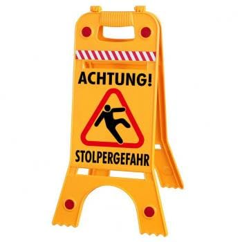 Warnaufsteller Dachaufsteller - ACHTUNG! Stolpergefahr - Gr. ca. 28 x 64cm - 308555-7 - beidseitige Beschriftung