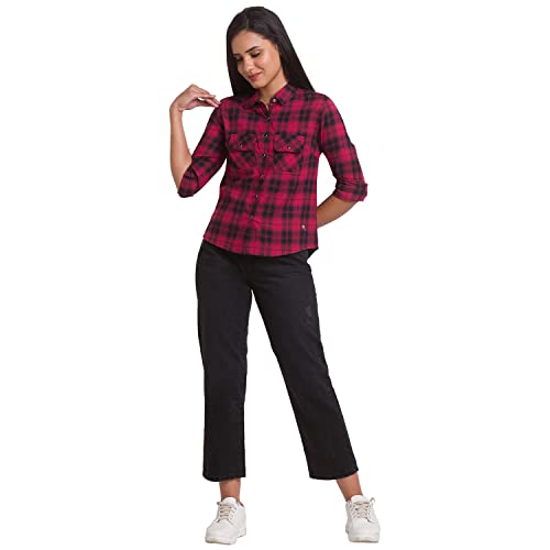 Image of Spykar Women Cotton Regular Fit Full Sleeves Shirt