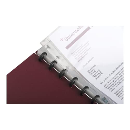 Oxford Ring-Mappe A4, manageMe, Präsentations-Buch mit 25 Hüllen, Vario-Zipp, Austausch- und erweiterbar, bordeaux, 1 Stück