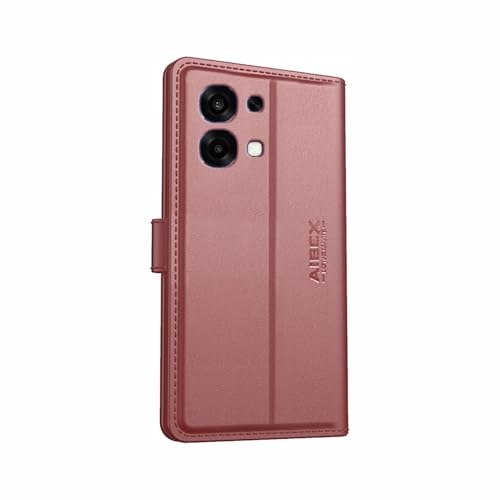 Image of AIBEX Compatible for Oppo K14 5G / Oppo A6 Pro 5G Flip Cover Leather Finish | Inside TPU with Card Pockets | Wallet Stand | Complete Protection Flip Case Brown