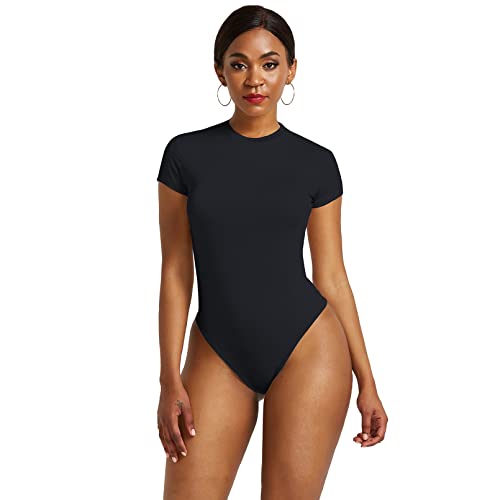 Bodysuits de mujeres YXWYXWA de manga corta en talla XL con cuello redondo para el ocio diario