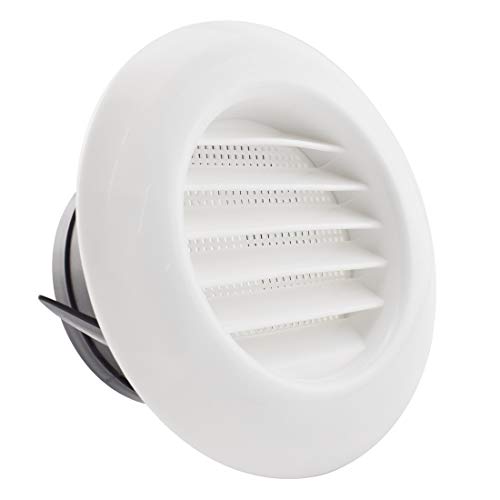 Image of SDTC Tech 4 Inch Round Air Vent ABS Louver Grille Cover with Built-in Screen Mesh Detachable Soffit Air Exhaust Vent for Bathroom Kitchen Bedroom Office