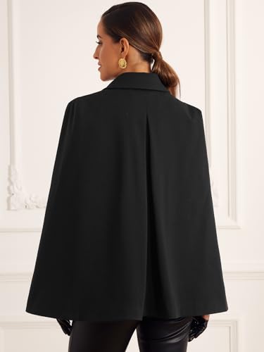 Allegra K Women's Cape Blazer Split Sleeve Button Front Casual Workwear Cape Coat Shawl Jackets4