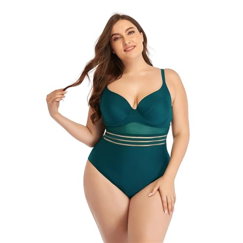 Traje de baño de una Pieza Trajes de baño Talla Grande for Mujer, Traje una Pieza más, Sexy, Conjunto Bikini 3XL XXL(4105-6,XXL)