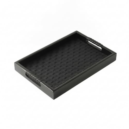 Bandeja con laterales grande rectangular negra organizador de joyas 2