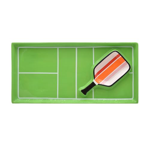 Godinger Pickleball Tray, Pickleball Platter Chip & Dip Tray, Snack Tray, Snack Platter Perfect for Sports Parties & Game Night Snacks Pickleball Theme, 15X7
