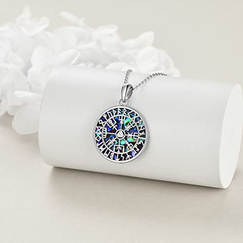 YAFEINI Sterling Silver Viking Jewelry Viking Compass Weapon Spearhead Talisman Pendant Necklace, Viking Jewelry Gift for Women Men2