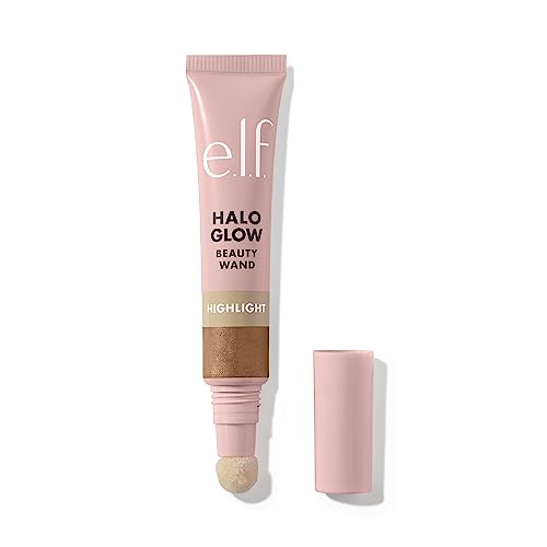 e.l.f. Halo Glow Highlight - Varita iluminadora líquida para piel luminosa y brillante, fórmula construible, vegana y libre de crueldad, oro líquido