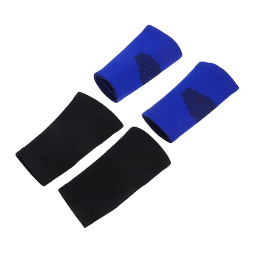 HOLIDYOYO 2 Pares Mangas de Compresión para Codera Elástica Transpirable para de Deportes Azul y Negro para Tenis Gimnasio y Entrenamiento