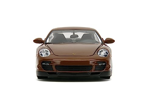 Jada M&M's Porsche 911 Turbo 1:24 y Figura Brown 2.75" miniatura 2