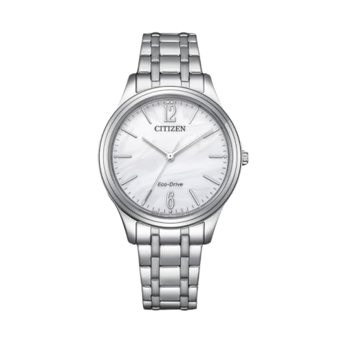 CITIZEN Damen Analog Eco-Drive Uhr mit Edelstahl Armband EM0411-71A