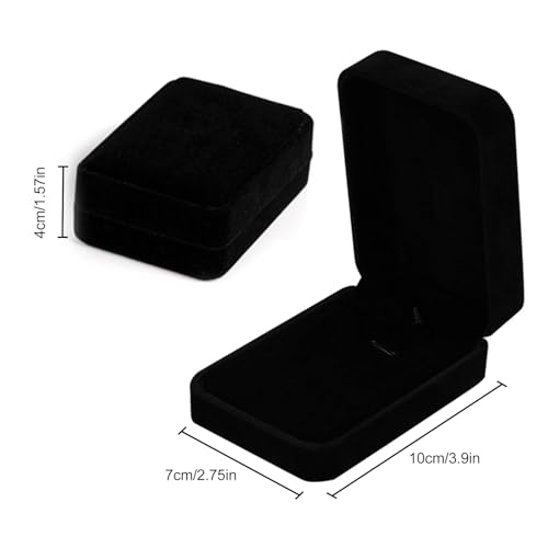 Schmuck Geschenkbox Schmuckbox Schmuckschatulle Schmuckkasten Klein Samt Schmuckschachtel Schmuck Jewelry Box Schwarz für Halskette