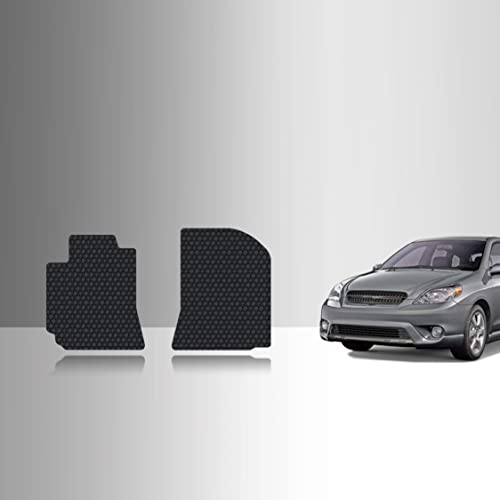 TOUGHPRO Floor Mats Accessories (Front Row Set) for Toyota Matrix All Weather Heavy Duty (Made in USA) Black Rubber 2003 2004 2005 2006 2007 2008