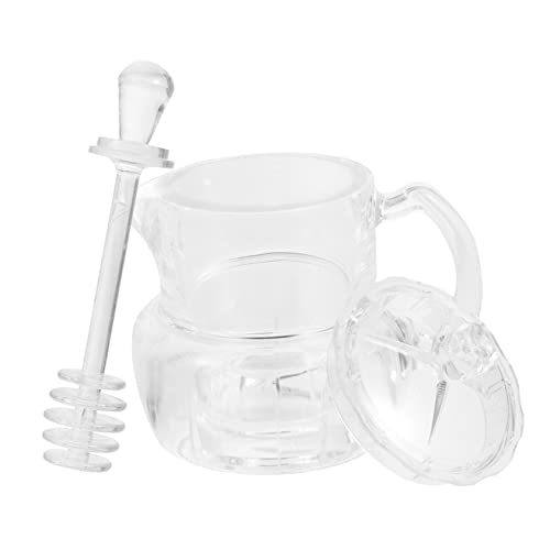 TIDTALEO Creative Acrylic Honey Jar Syrup Dispenser Honey Jar Dipper for Kitchen Honey Pot Pot Favors