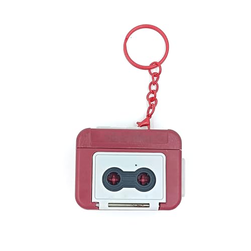 Image of Retro Cassette Tape Recorder Keychain | Mini Voice Recorder and Music Player with 15-Second Recording | Vintage Keyring Gift for Bag, Backpack, Purse | Keychain for Men and Women