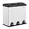 Pattumiera Da Cucina Songmics 54 Litri - 3 Scomparti Con Pedale, Acciaio Inox, Per Raccolta Differenziata - Foto 14