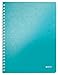 Produktbild Leitz WOW Collegeblock A4 kariert, 160 Seiten, 80 Blatt FSC-zertifiziertes Papier 80 g/m², Doppelspiralbindung, PP-Einband, Notizbuch mit Sichthülle und Lineal, Für Büro oder Schule, Eisblau, 46380051