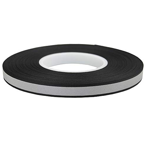 JINBING Colorful Reflective Webbing Ribbon Fabric Tape Trim Strip for Chothing DIY Crafts Sew On 3 5 inch x 50Y (Silver)