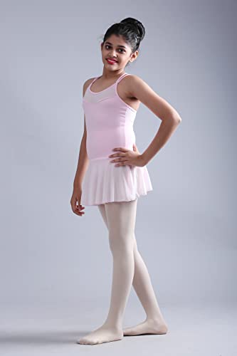 Image of The Dance Bible Girls Strap Mesh Pink Ballet Leotard Dress