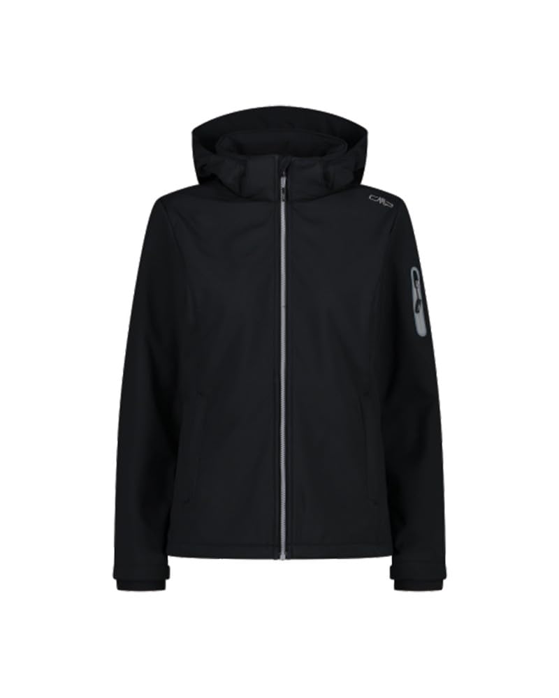 CMP Giacca In Softshell Da Donna Con Cappuccio Removibile, Nero 01, M