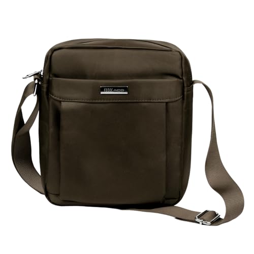 Bolsa Transversal Feminina Masculina Unissex de Ombro Crossbody Pequena Média Shouderbag Impermeável com Alça Tiracolo (Marrom)