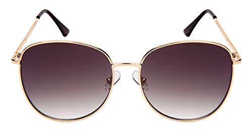 Edge I-Wear Round Style Sunglasses Women Oval Sunglass Flat Mirror Lens 3197-FLOCR-1(G.ap)2