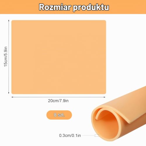 Prota Skóra do ćwiczeń tatuażu 3 mm, 8 szt., skóra fakeskin, dwustronna, 15 x 20 cm, mikroblading, dla początkujących i doświadczonych artystów