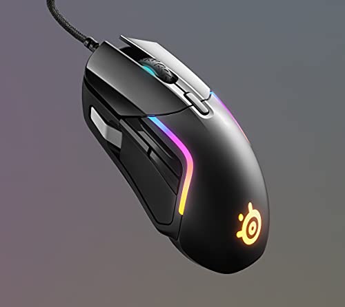 Rival 5 - Mouse da gioco, FPS, MOBA, MMO, Battle Royale, sensore ottico TrueMove Air da 18.000 CPI, 9 pulsanti programmabili, peso competitivo 85 g, nero - Mouse gaming - Immagine 4
