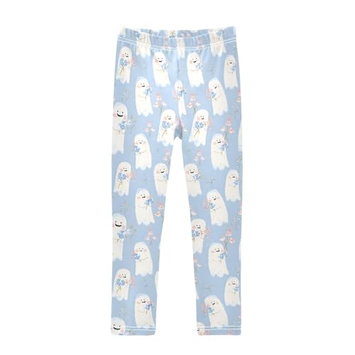 Girls' Athletic Leggings Ankle Length Yoga Dance Pants Kids Teen 4T Cute White Ghost