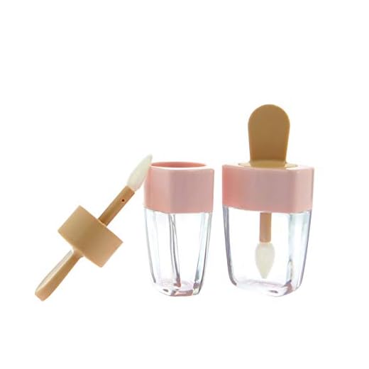 UUYYEO 10 Pieces Pink Empty Ice Cream Shape Lip Gloss Tube Lip Balm Container DIY Cosmetic Sample Bottle