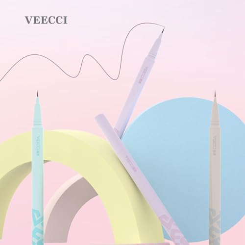 VEECCI Waterproof Liquid Eyeliner Pencil - Smudge-Proof, Long-Lasting Matte Eye Makeup with 0.005mm Precision Tip - Easy Application & Smooth Stroke for Beginners and Professionals (03Grey) - Image 7