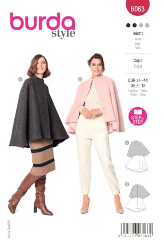 Burda Style Schnittmuster B6063 Damen-Umhang