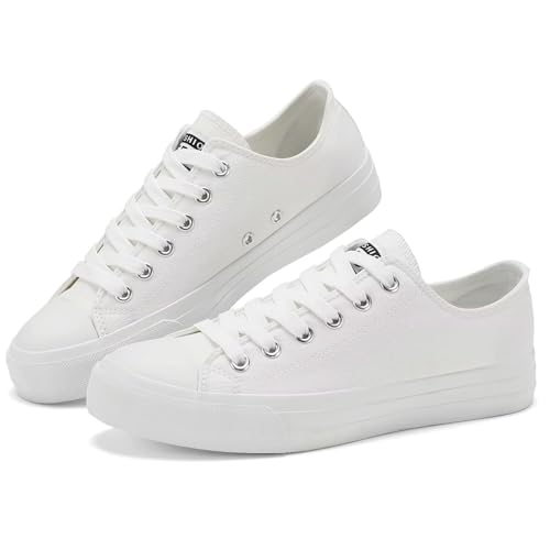 Rorbte Womens Canvas Sneakers for Women Classic Low Top Lace Up Canvas Shoes Womens Fashion Tennis Canvas Shoes Casual Comfortable for Walking3