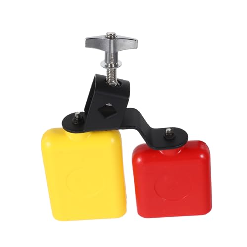 FUNOMOCYA Plastic Percussion Set Bicolor Cowbell High Low Sambago Bell Jam Block Latin Bell Dual Tone for Bands
