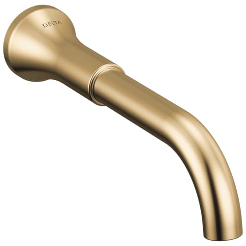 Delta Trinsic Wall Mount Bathroom Faucet 3 Hole, Brushed Gold Bathroom Sink Faucet for Wall, Champagne Bronze T3554LF-CZLHP-WL (Valve and Handles Not Included)