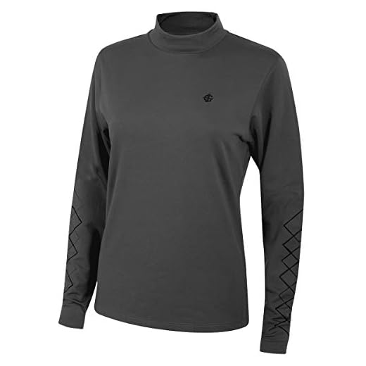 Island Green Golf IGLBASE1743 Womens Sports Water Repellent Compression Long Sleeve Base Layer T-Shirt, Bedrock Grey, Size 16