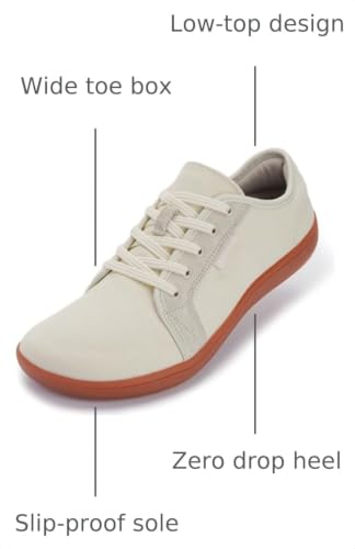 Image of WHITIN Women's Canvas Barefoot Shoes | Wide Sneakers | Classic Fit W81V2 | Machine Washable, Breathable Fashion Canvas, Flexible Support During Training, Simple Design, Natural Feel, Wide Fit Walking