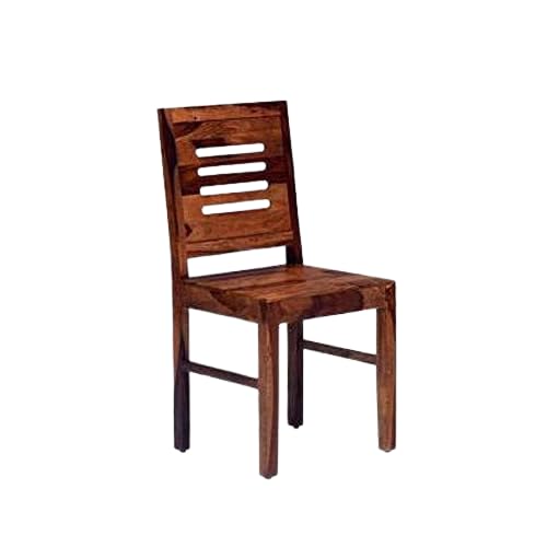 Image of Solid Sheesham Wood Dining Chairs Set of 2 | Solid Wood Dining Chairs | Wooden Study Chairs Set of 2 for Study Room | Wooden Chairs | Set of 2 | Brown Finish