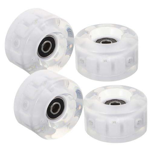 ifundom 1 Set Wear Resistant Roller Skate Wheels Light Up Double Row Design for Outdoor Use Glow Wheels with Easy Installation for Beginners and Professionals