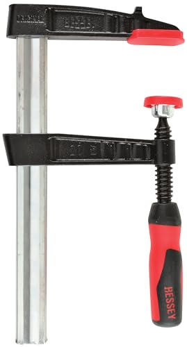 Image of BESSEY TG4.008+2K Clamp, woodworking, F-style, 2K handle, replaceable pads, 4 In. x 8 In., 880 lb,Black