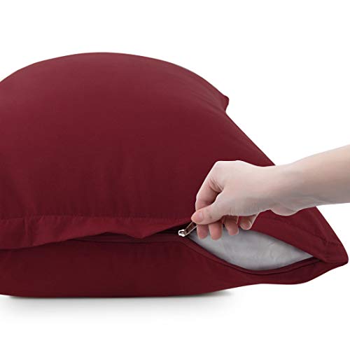Taie d'oreiller bordeaux en microfibre brossée douce PiccoCasa - 6