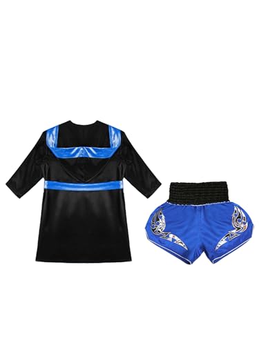 Conjunto de boxeo para niños Sanda de alta resistencia con abrigo y short 4