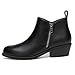 Athlefit Women's Ankle Boots Chunky Low Heel Black Short Boots Comfortable Round Toe Winter Dress Booties Size 8