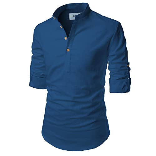 Image of Men's Full Sleeve Beige Color Cotton Blend Spread Slim Fit Shirt Style Kurta for Men and Boys