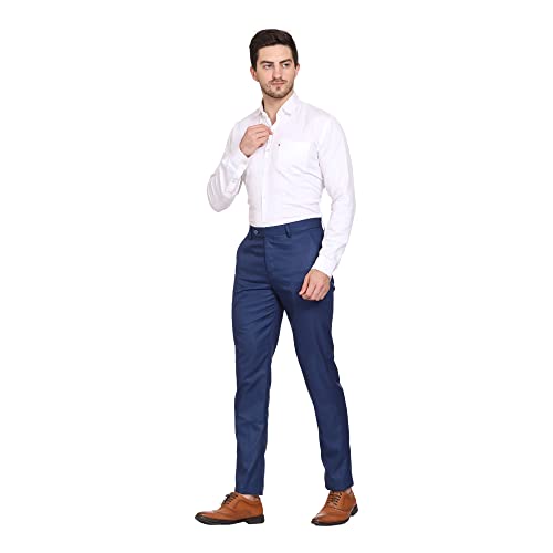Image of MALENO Men's Diamond Textured Regular Fit Trouser | Soft and Breathable Fabric | Trousers for Office, Party