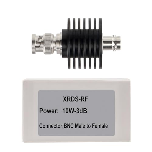 xrds -rf 10w 3db bnc male to female coaxial rf attenuator 50 ohm signal reduction testing amp telecommunications