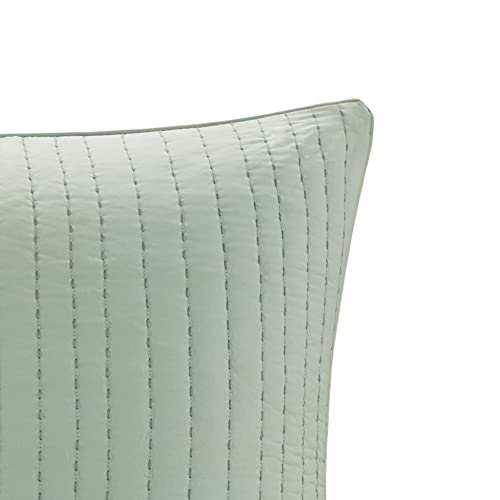 Image of INK+IVY Single 100% Cotton Euro Sham - European Square Decorative Pillow Cover, Hidden Zipper Closure (Cushion NOT Included), Camila, Quilted Seafoam 26 inchx26